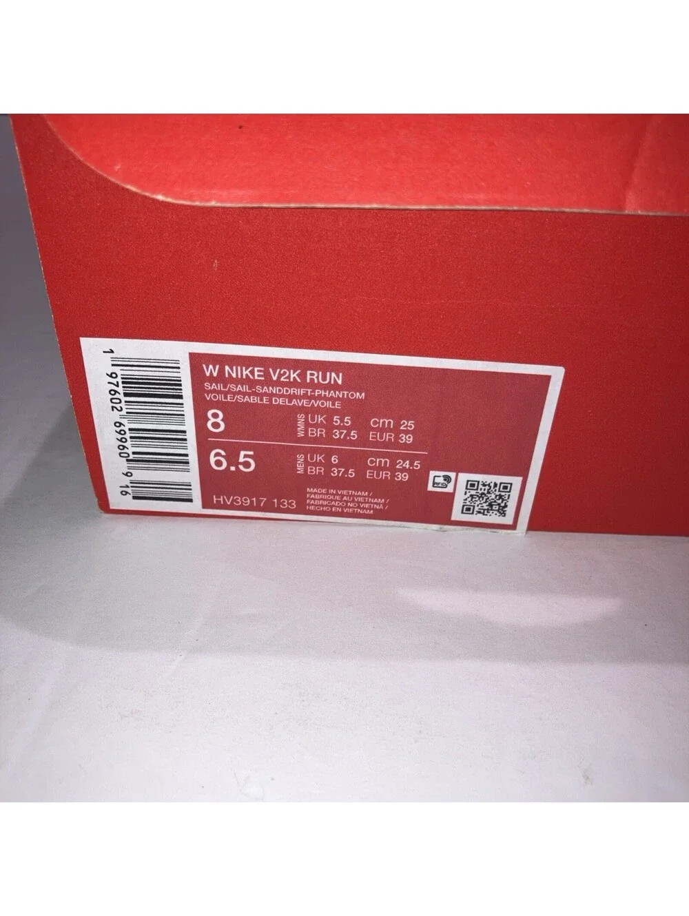 Nike V2K Run Sail Sanddrift Phantom Women's Size 8 Mesh Lace-Up HV3917-133 NEW